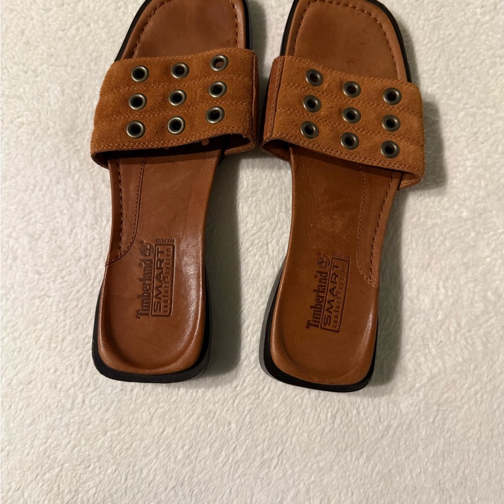 Timberland Women's Tan Slide Sandals
